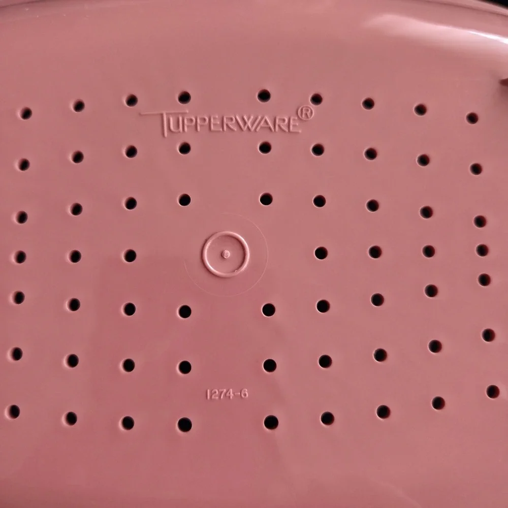 Tupperware Vtg Microwave Steamer 6 Cup 1.4L 3 Piece Set Pink‎ 1273-4 Made in USA